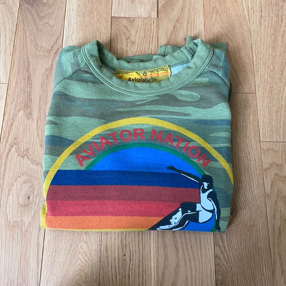 Aviator Nation Camo Crew Sweatshirt